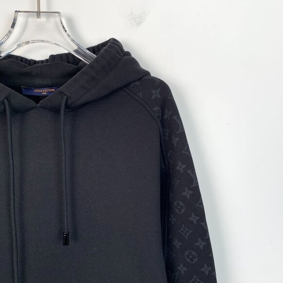 Louis Vuitton Black Monogram Logo Print Cotton Hoodie Sweatshirt - Picture 3 of 7
